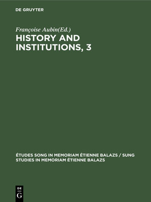 cover image of History and Institutions, 3